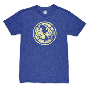 Club América Mono Badge Vintage Twisted Triblend Slub Tee - Royal